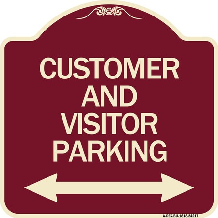 Signmission Customer and Visitor Parking Bidirectional Arrow Heavy-Gauge Aluminum Sign, 18" x 18", BU-1818-24217 A-DES-BU-1818-24217